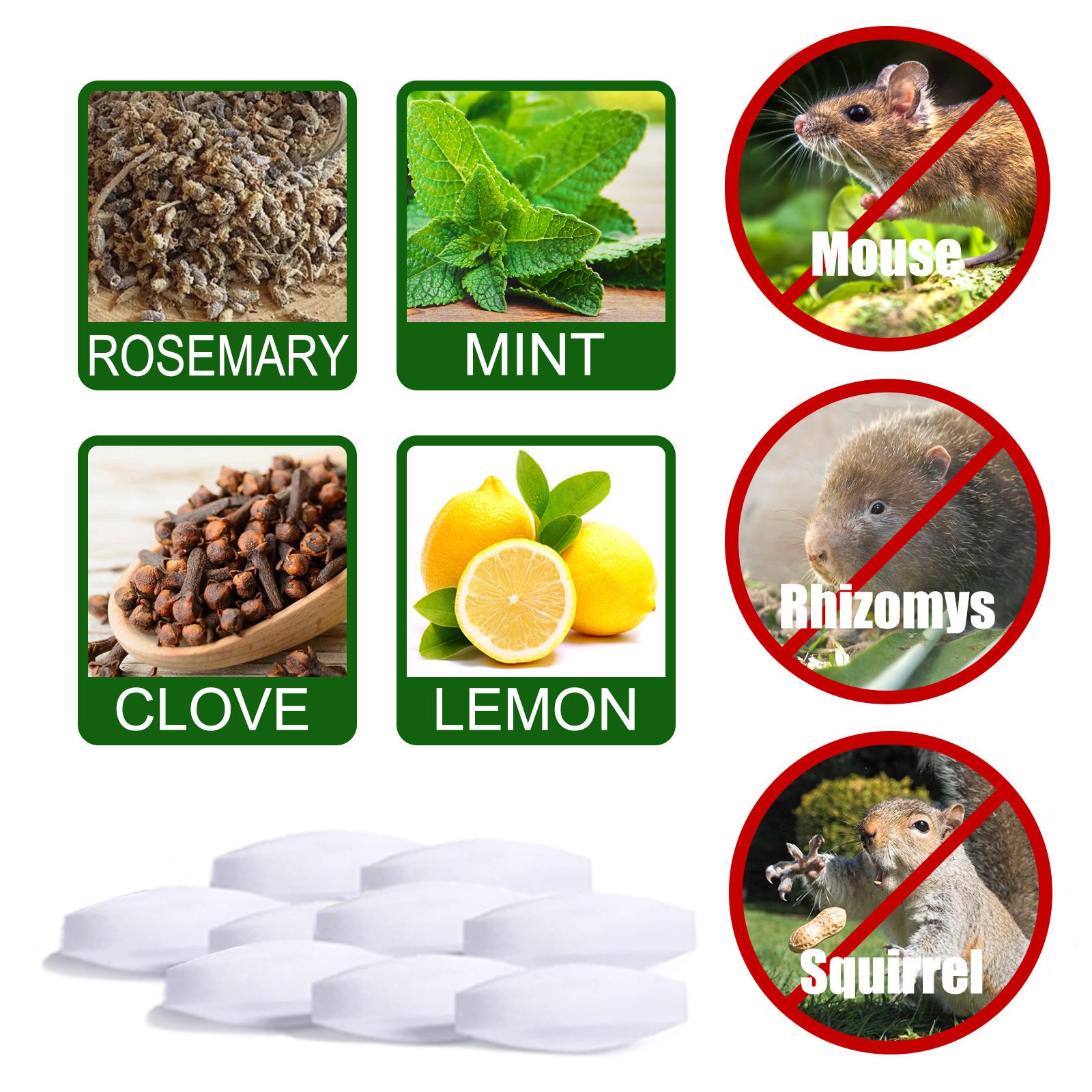 Repellente Naturale per Topi e Roditori – 20 Pezzi | Protezione Efficace per Giardino e Casa