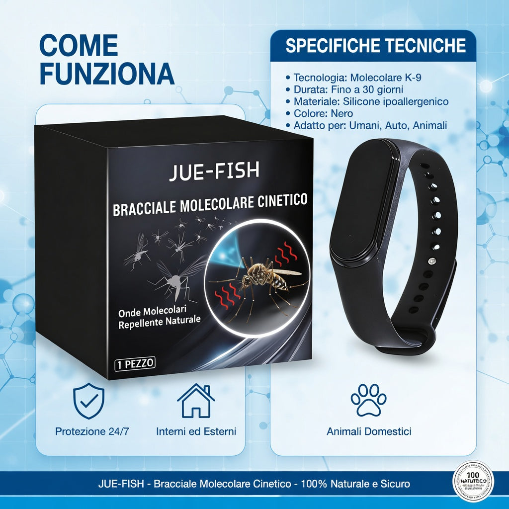 JUE-FISH™ - Cinturino Repellente Molecolare Anti-Insetti e Cimici dei Letti